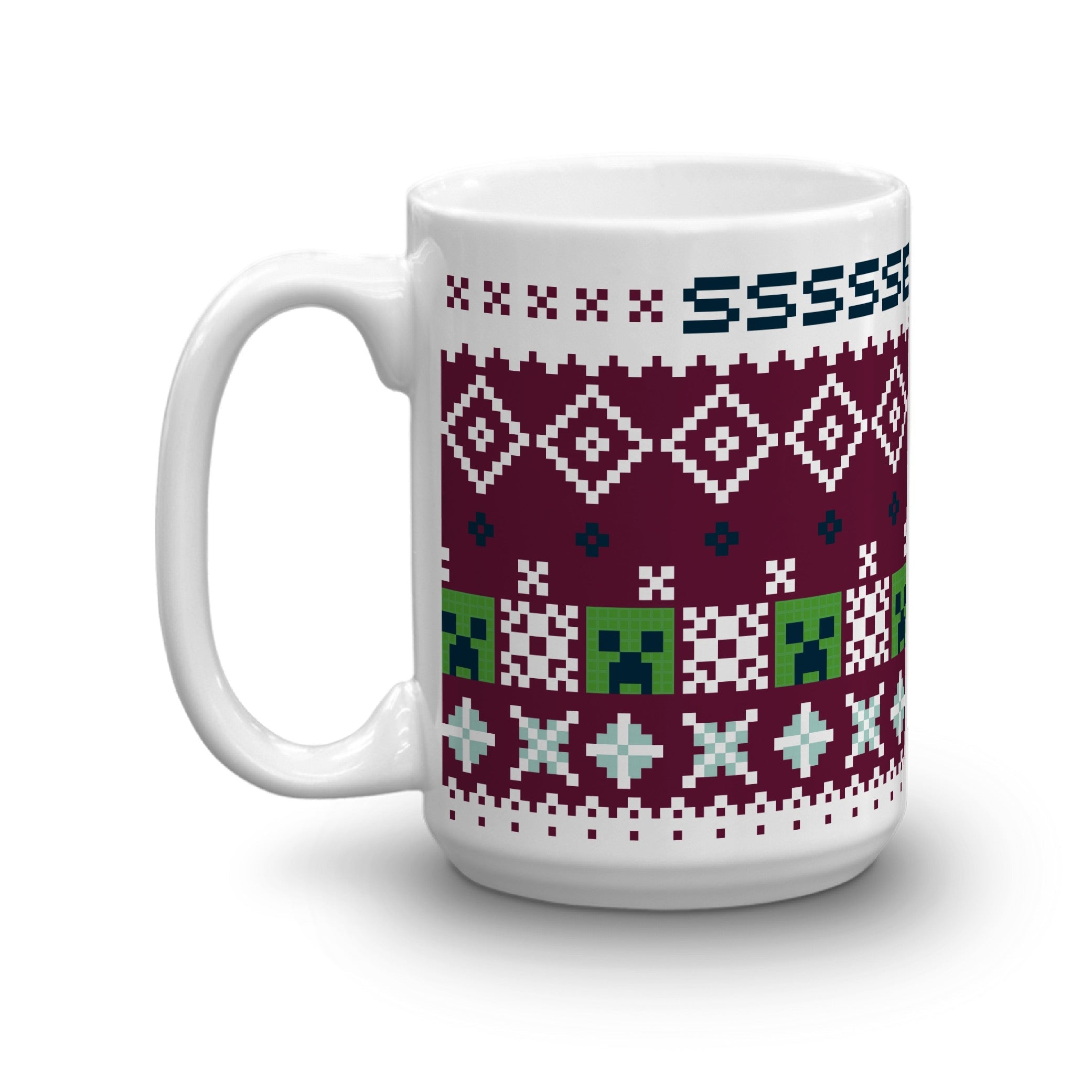 Minecraft Creeper SSSELEBRATE White Mug