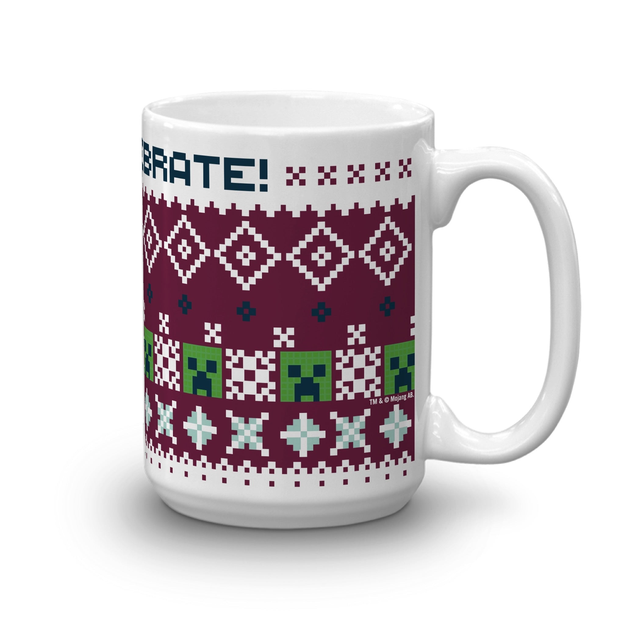 Minecraft Creeper SSSELEBRATE White Mug