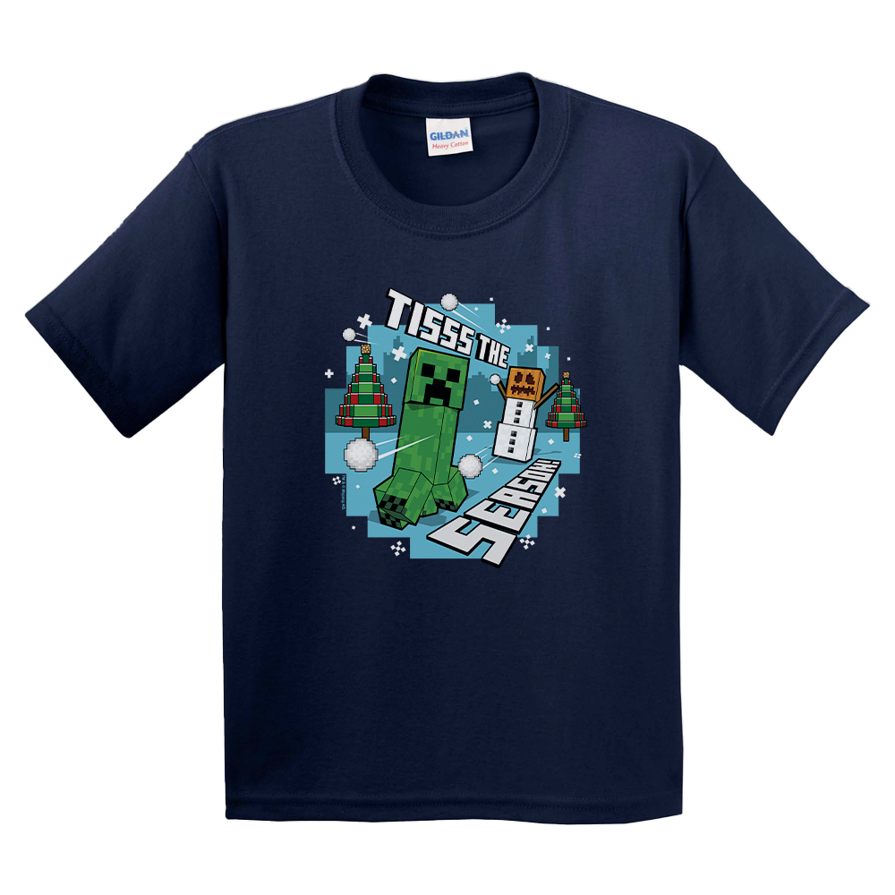 Minecraft Tis The Season Kids Short Sleeve T-Shirt