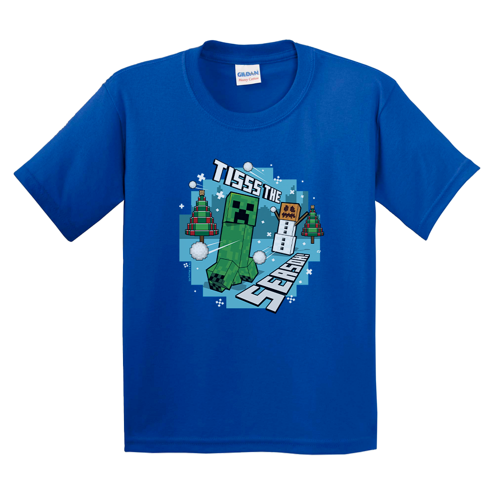 Minecraft Tis The Season Kids Short Sleeve T-Shirt
