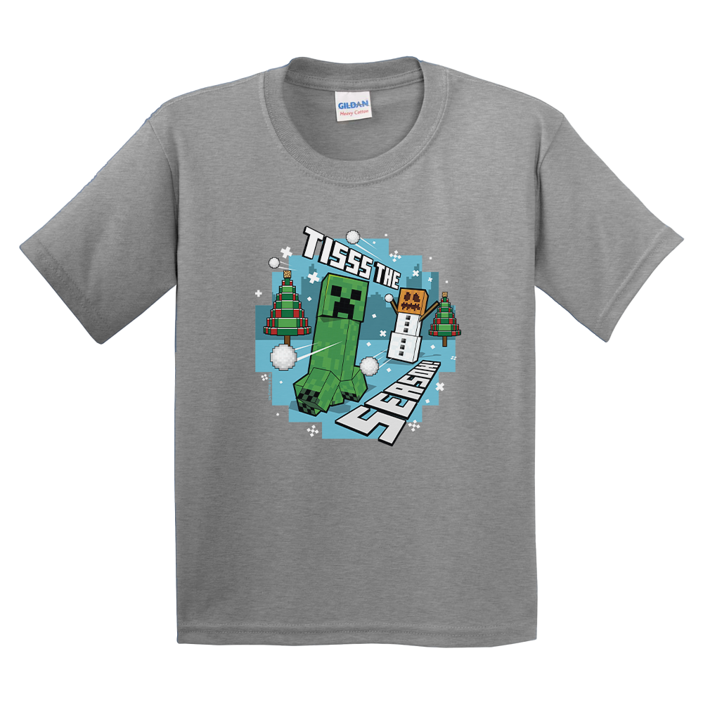 Minecraft Tis The Season Kids Short Sleeve T-Shirt