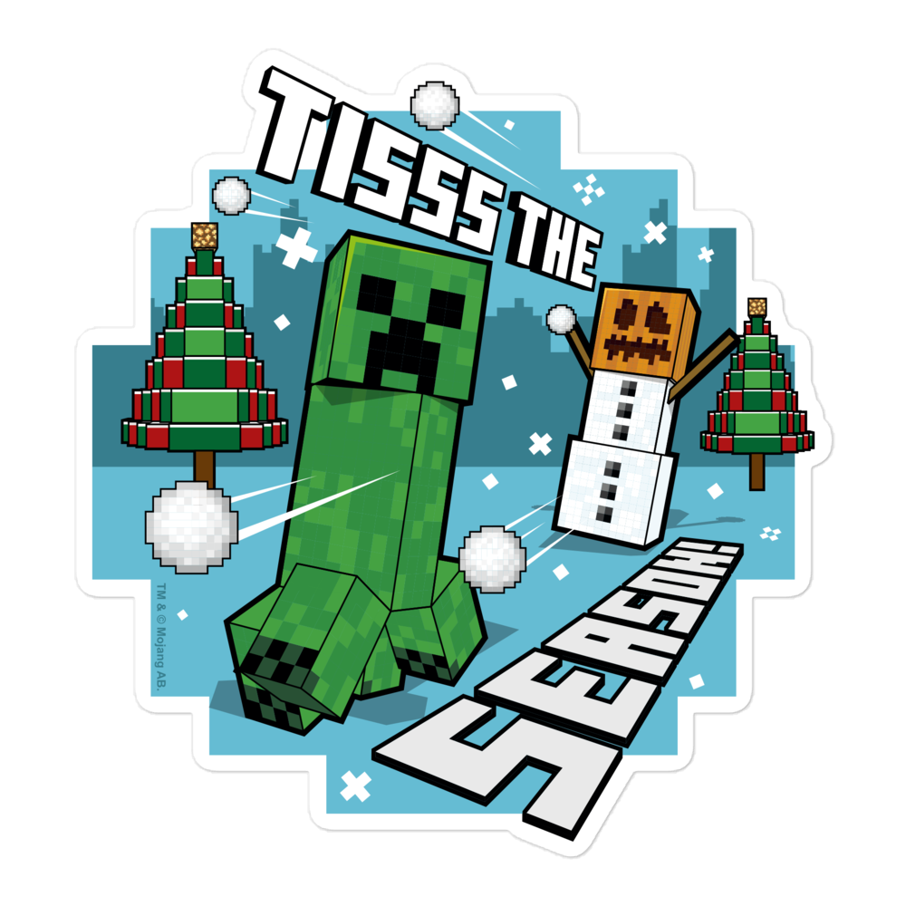 Minecraft Tis The Season Die Cut Sticker