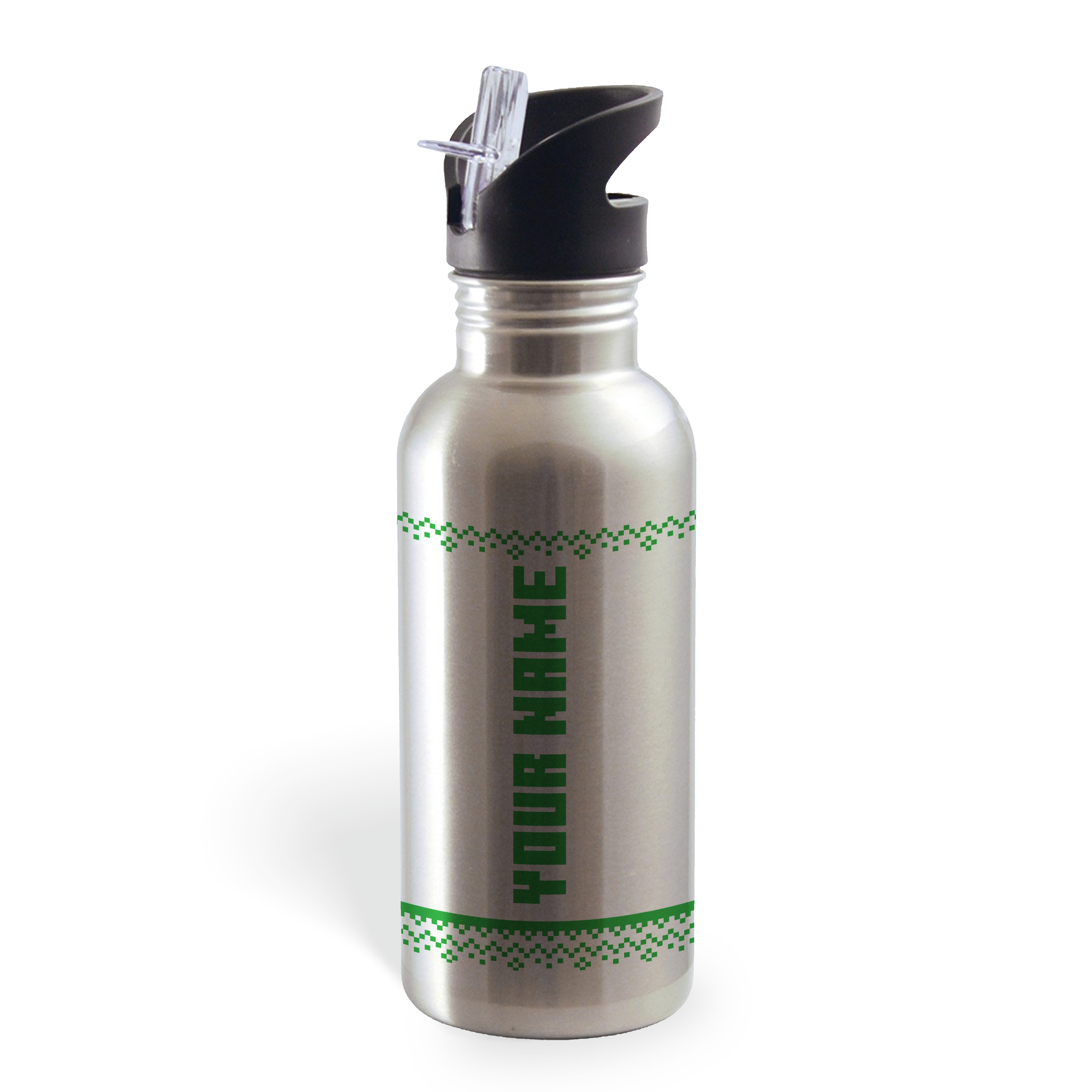 Minecraft Tree Sweater Personalized 20 oz Screw Top Water Bottle with Straw