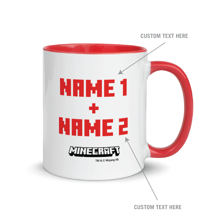 Minecraft Tame Wolf Heart Personalized Two Tone Mug