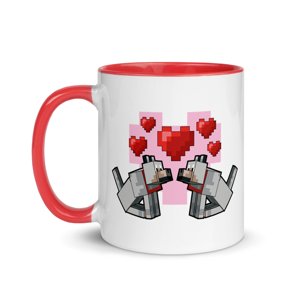 Minecraft Tame Wolf Heart Personalized Two Tone Mug