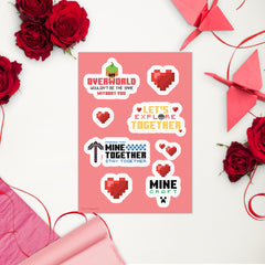 Minecraft Valentine's Sticker Sheet