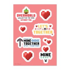Minecraft Valentine's Sticker Sheet