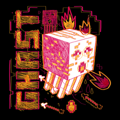 Minecraft Acid Sketch Ghast Kids Short Sleeve T-Shirt