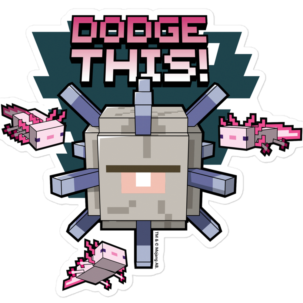 Minecraft Caves & Cliffs Dodge This! Die Cut Sticker