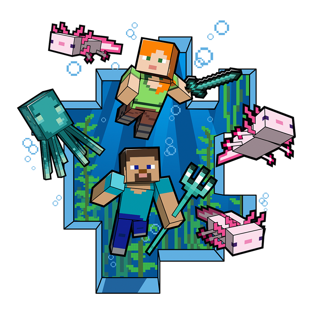 Minecraft Caves & Cliffs Underwater White Mug