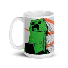 Minecraft Creeper Zoom White Mug