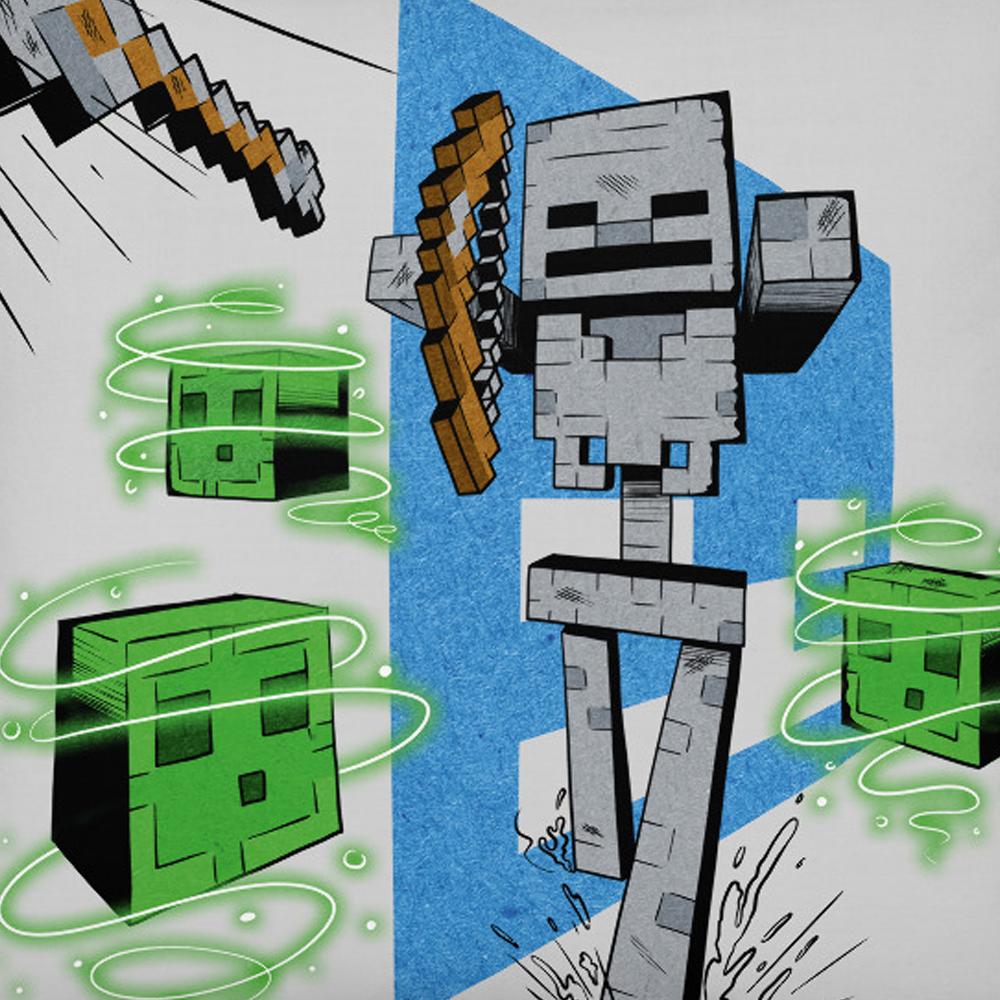 Minecraft Skeleton Throw Pillow