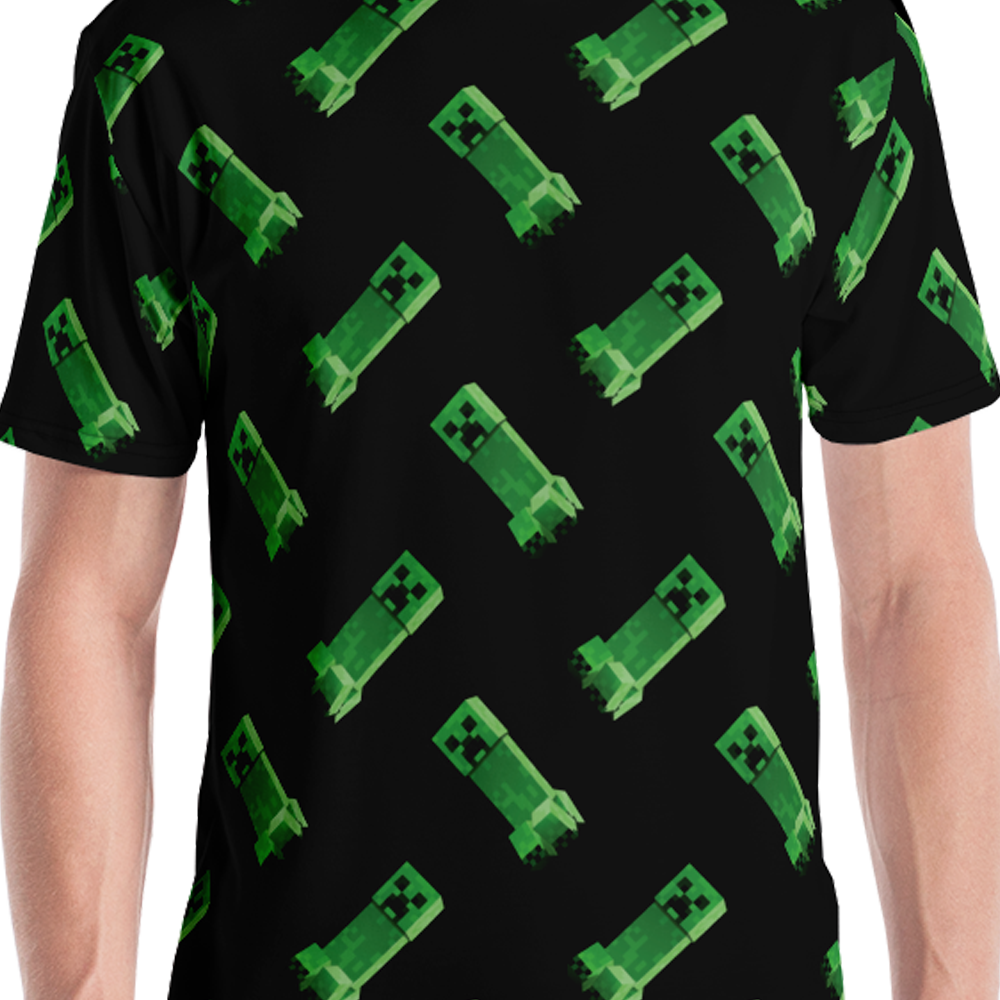 Minecraft Creeper Pattern Unisex Short Sleeve T-Shirt