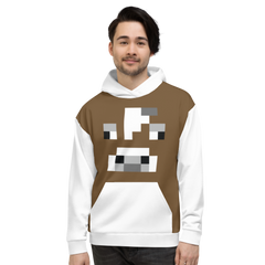 Minecraft Cow Face Adult Pullover Hoodie