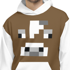 Minecraft Cow Face Adult Pullover Hoodie