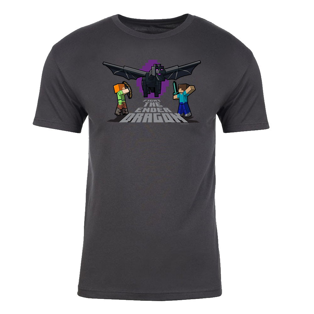 Minecraft Fight The Ender Dragon Adult Short Sleeve T-Shirt