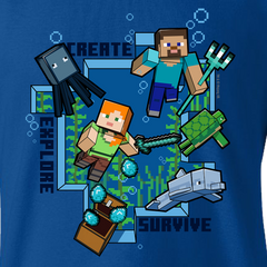 Minecraft Create, Explore, Survive Kids Short Sleeve T-Shirt