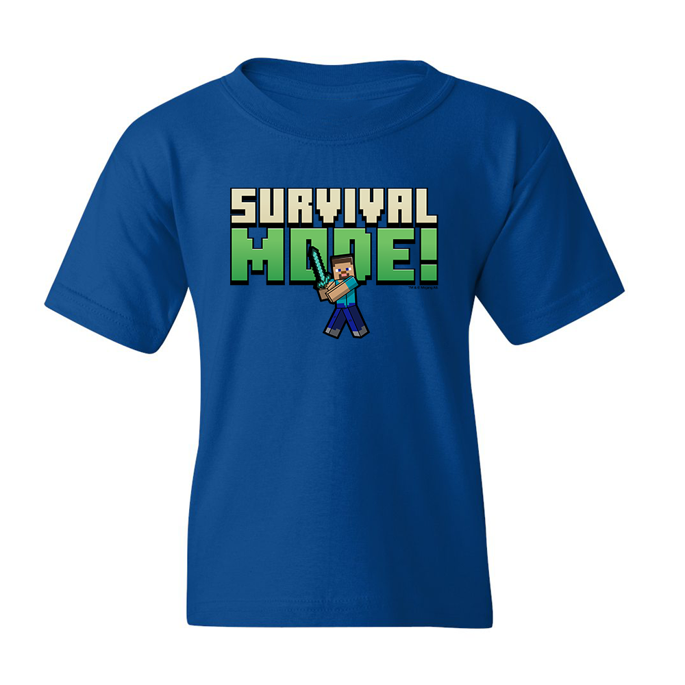 Minecraft Survival Mode! Kids Short Sleeve T-Shirt