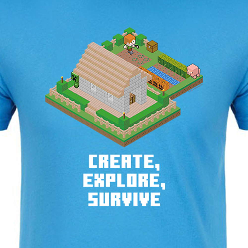 Minecraft Create, Explore, Survive Adult Short Sleeve T-Shirt