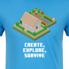 Minecraft Create, Explore, Survive Adult Short Sleeve T-Shirt