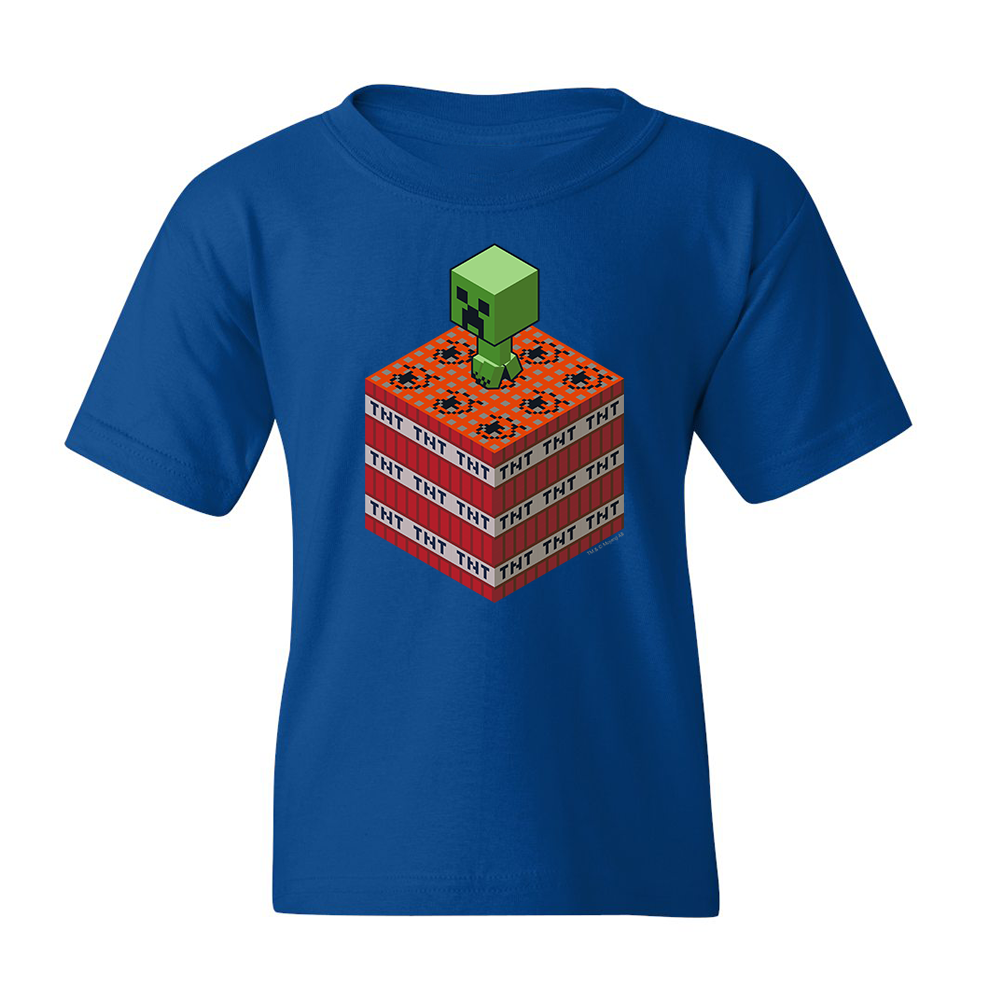 Minecraft TNT and Creeper Kids Short Sleeve T-Shirt
