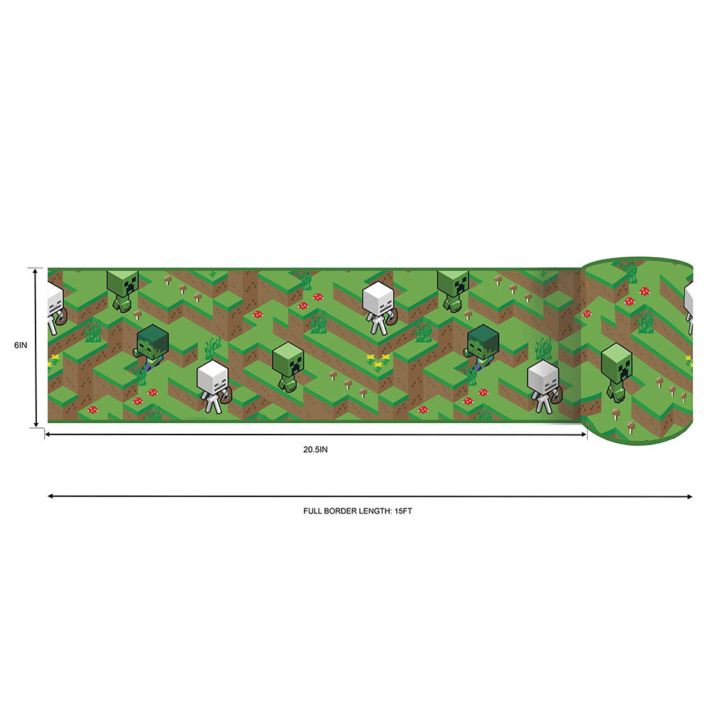 Minecraft Hillside Peel & Stick Border