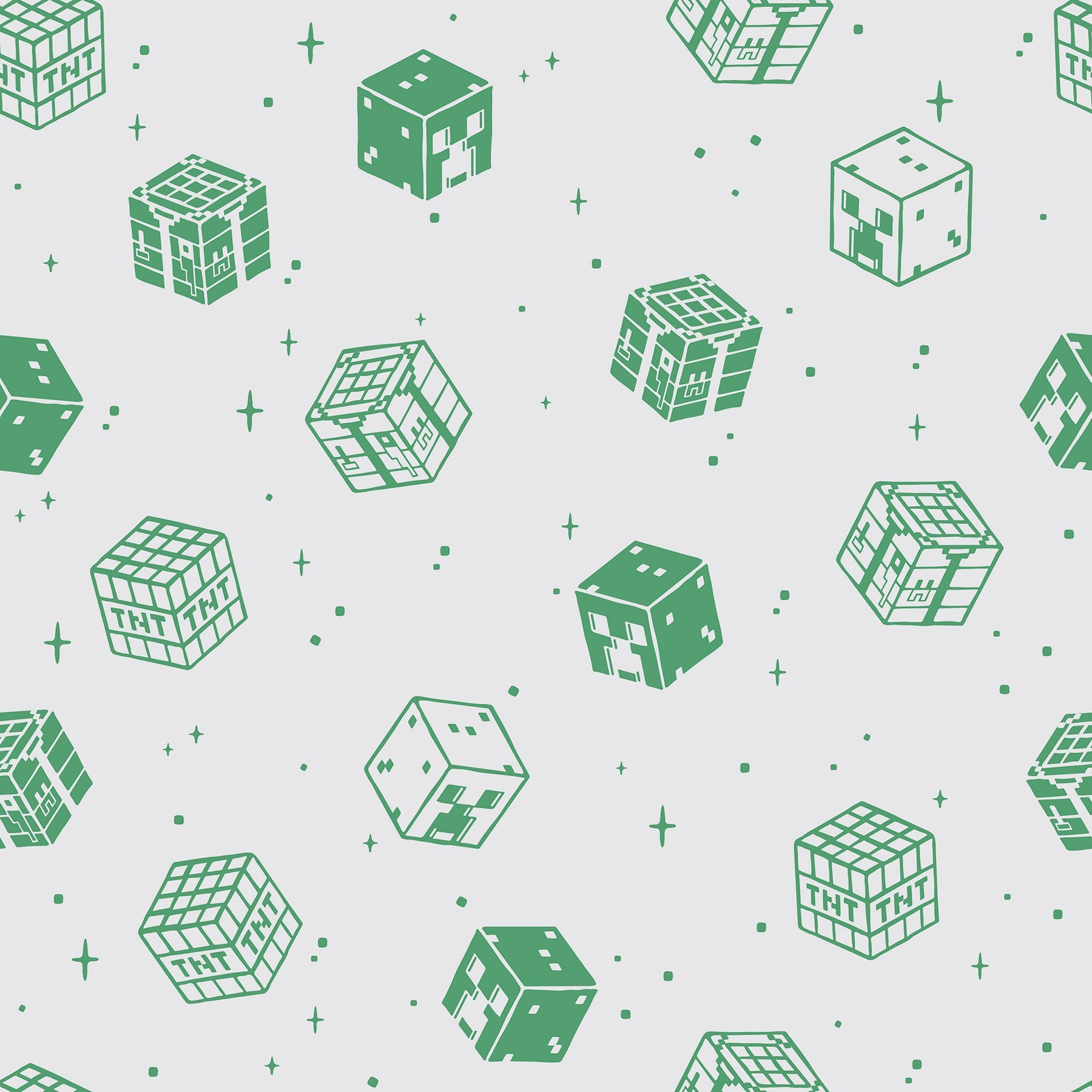 Minecraft Grey Blocks Peel & Stick Wallpaper