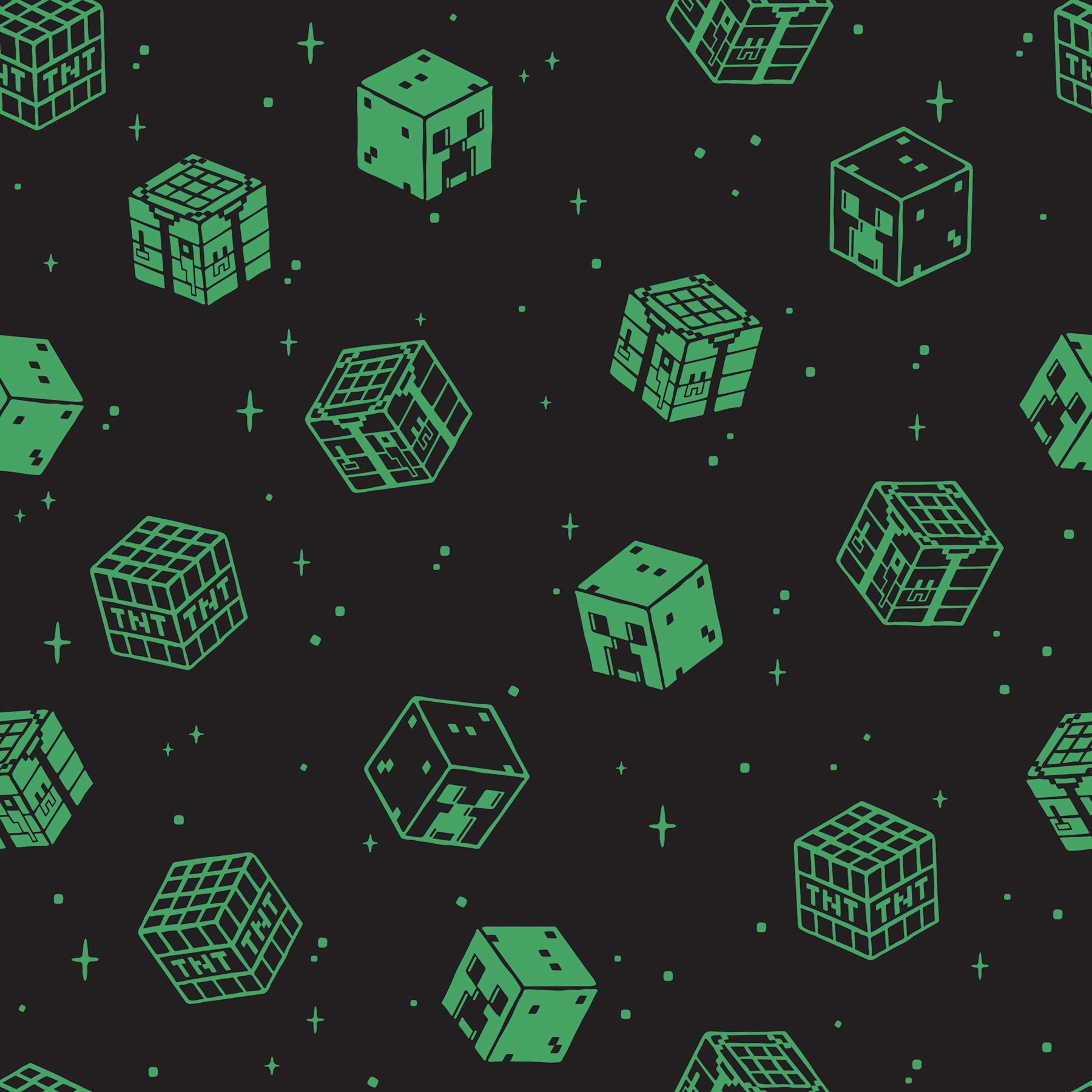 Minecraft Black Blocks Peel & Stick Wallpaper