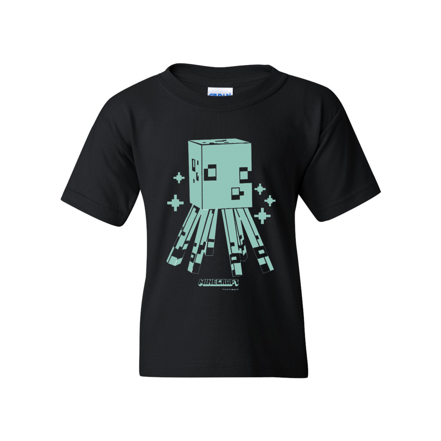 Minecraft Squid Glow In The Dark Kids Short Sleeve T-Shirt