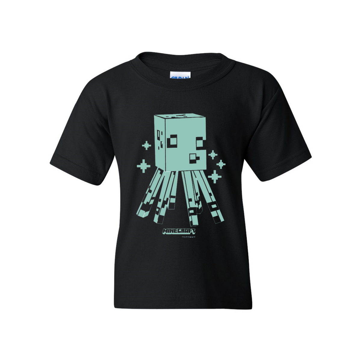 Minecraft Squid Glow In The Dark Kids Short Sleeve T-Shirt