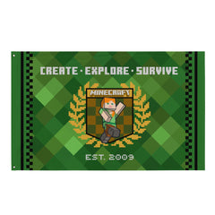 Minecraft Create, Explore, Survive Flag