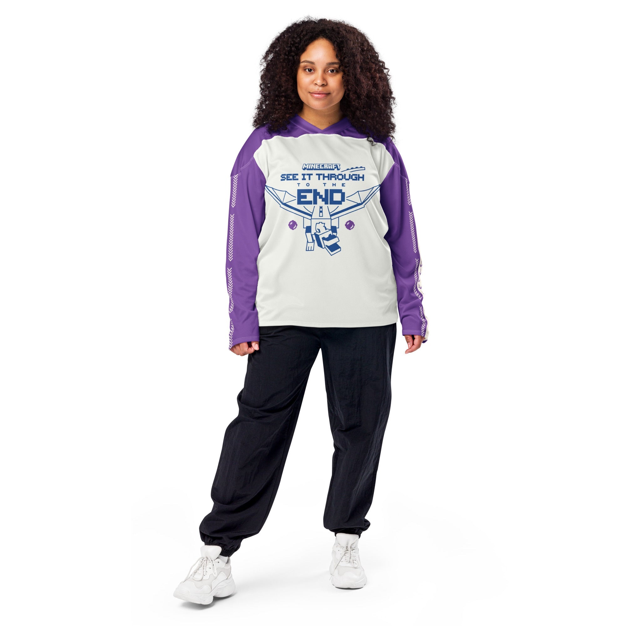 Minecraft See It Through The End Personalized Name Hockey Jersey