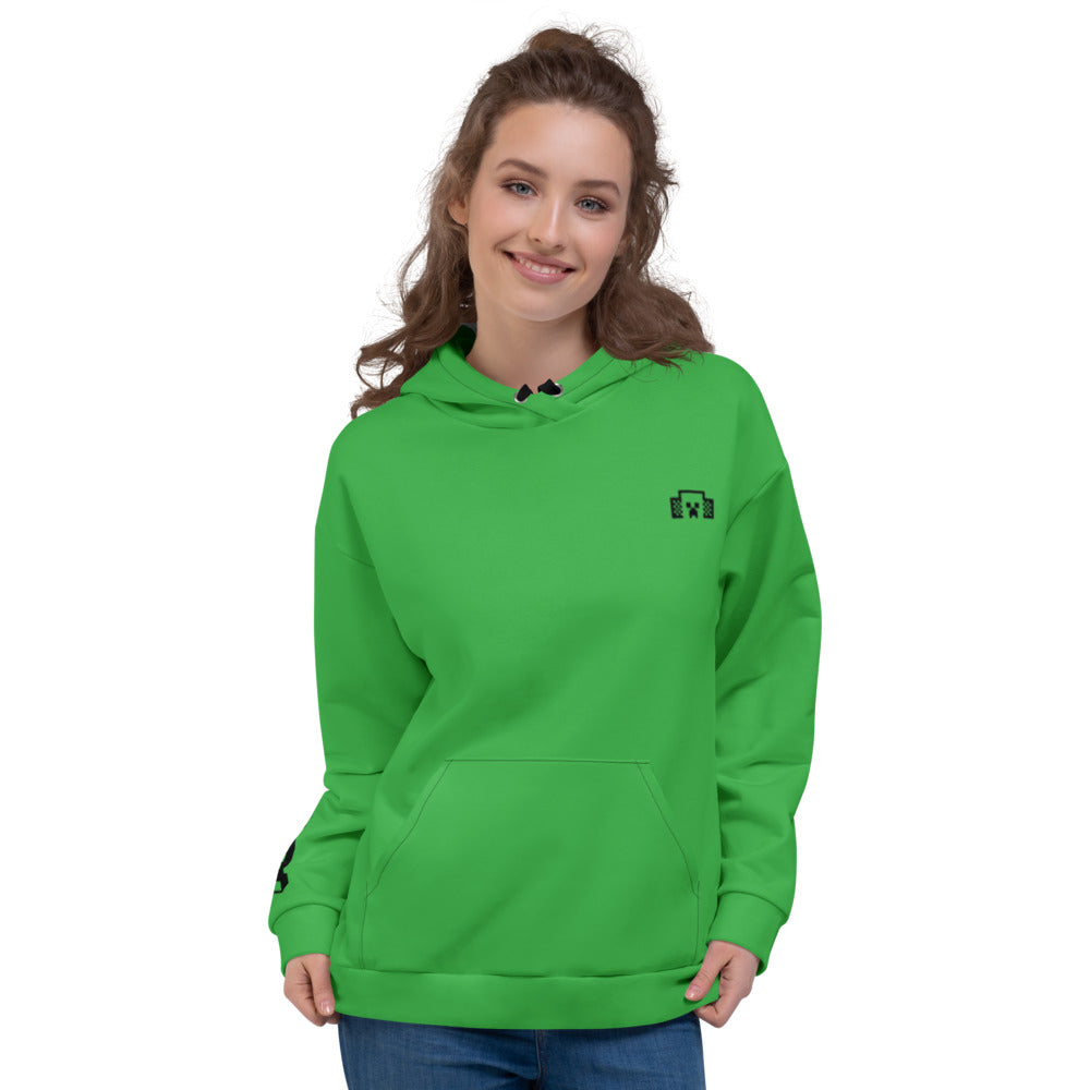 Minecraft Tuned In Green Creeper Adult Hoodie