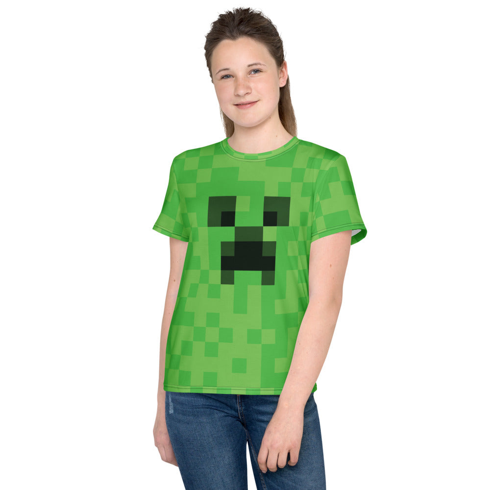 Minecraft Creeper Big Face Kids T-shirt