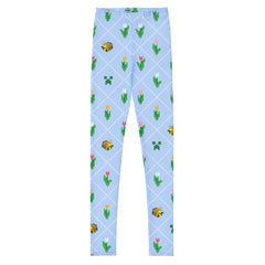 Minecraft Youth Leggings Pixel Flower Pattern