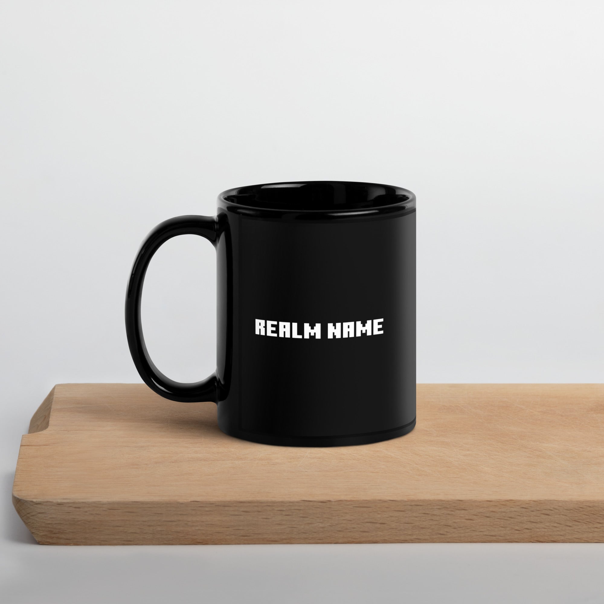 Minecraft Personalized Black Mug Realm Name