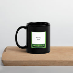 Minecraft Personalized Photo Black Mug Creeper