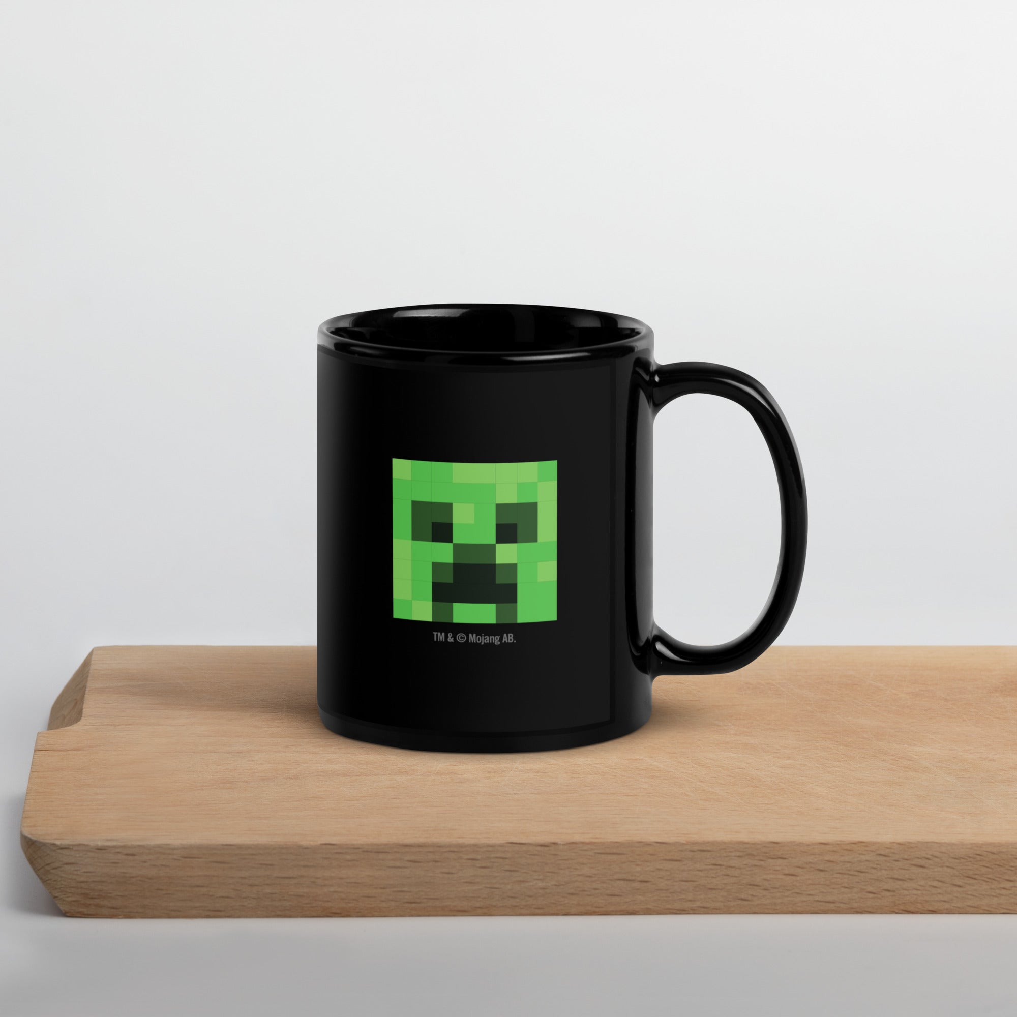 Minecraft Personalized Photo Black Mug Creeper