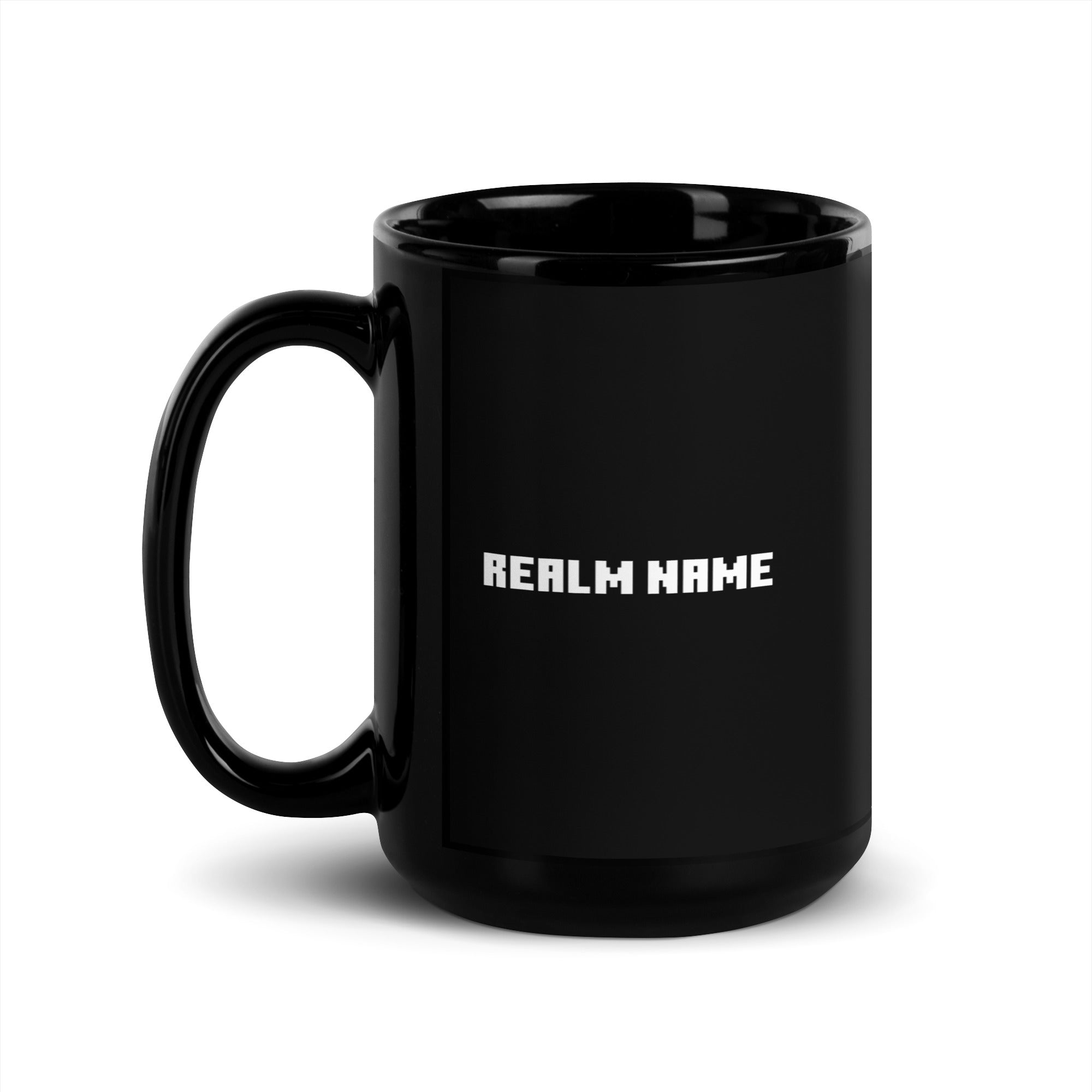 Minecraft Personalized Black Mug Realm Name