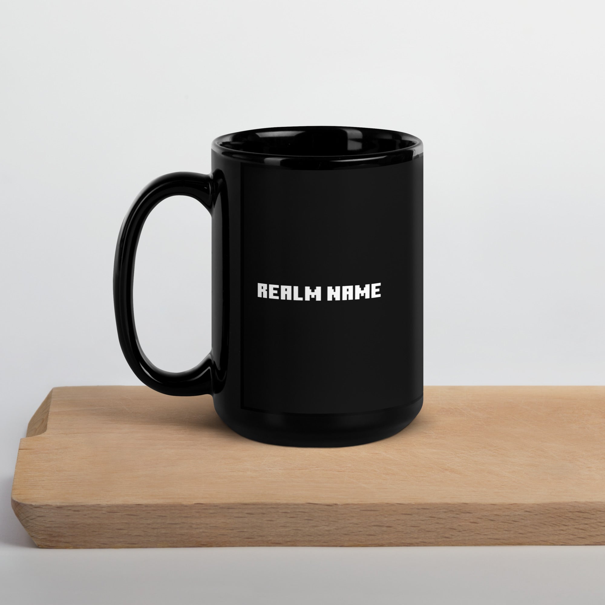 Minecraft Personalized Black Mug Realm Name