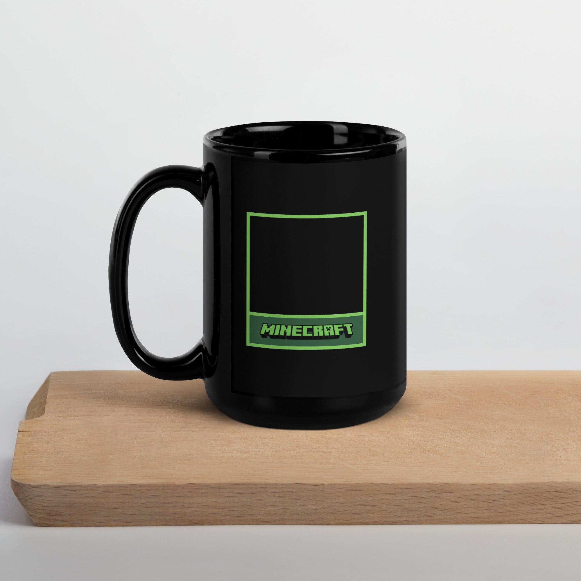 Minecraft Personalized Photo Black Mug Creeper