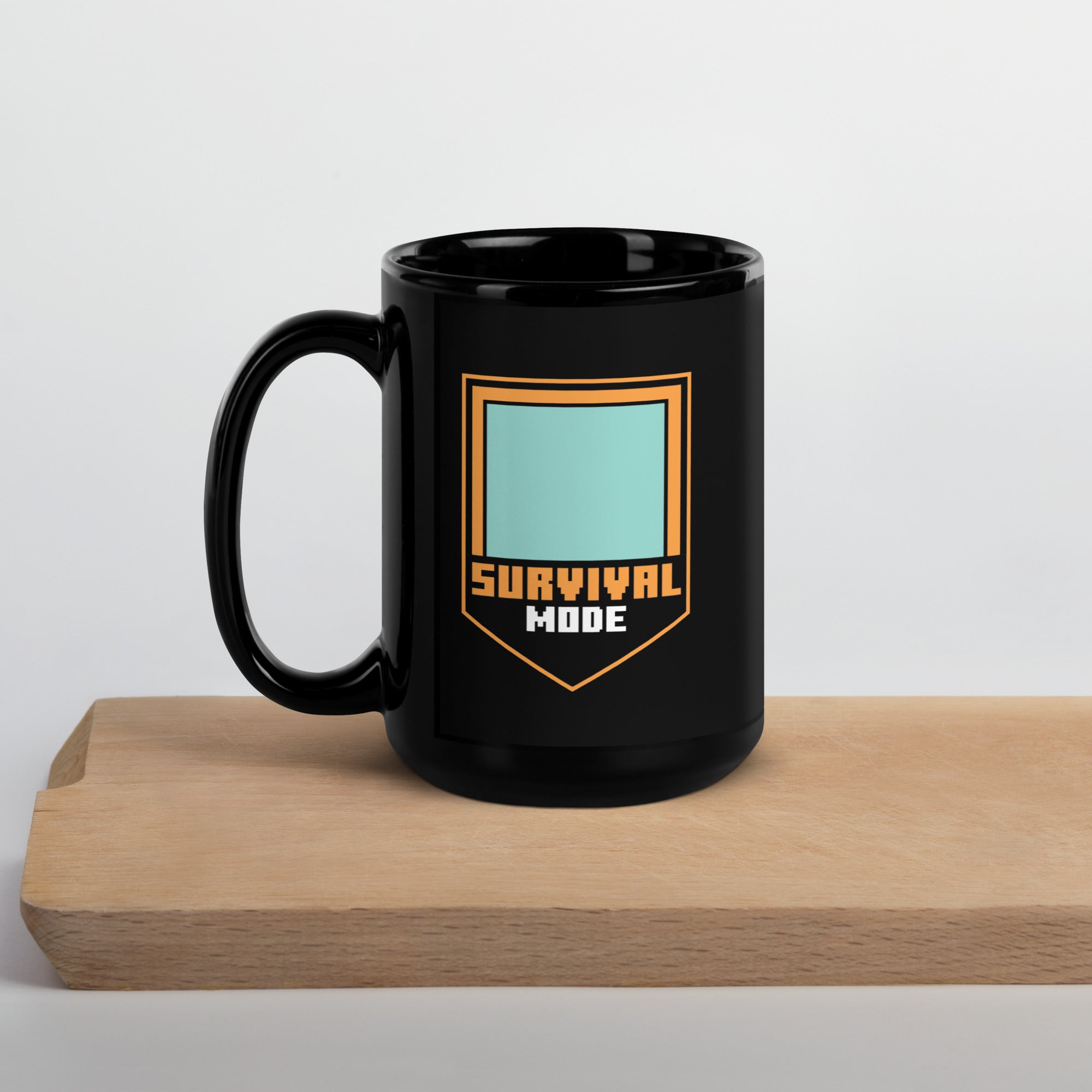 Minecraft Personalized Photo Black Mug Survival Mode