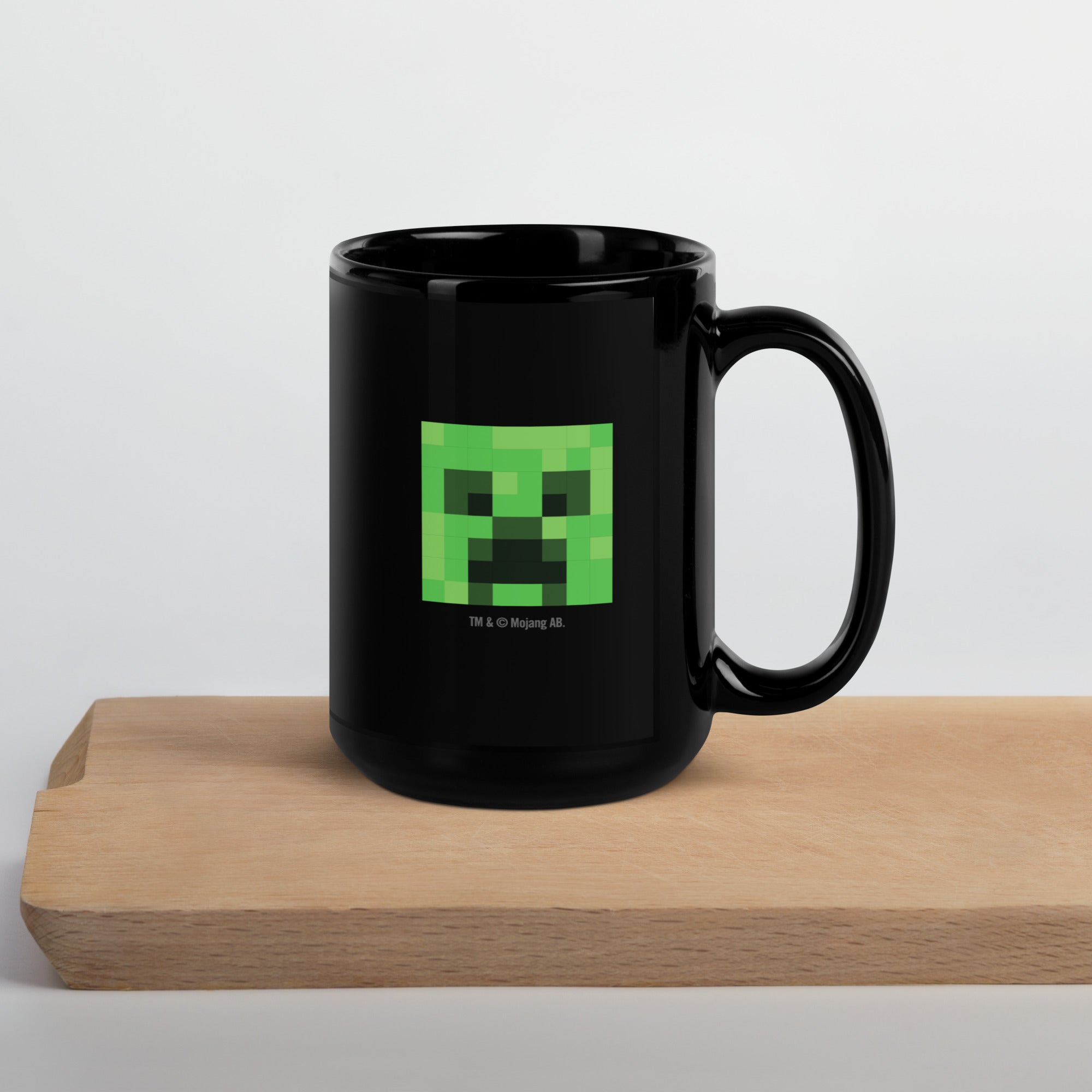 Minecraft Personalized Photo Black Mug Creeper
