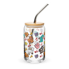 Minecraft Can-Shaped Glass with Straw & Lid Farm Animals Pattern