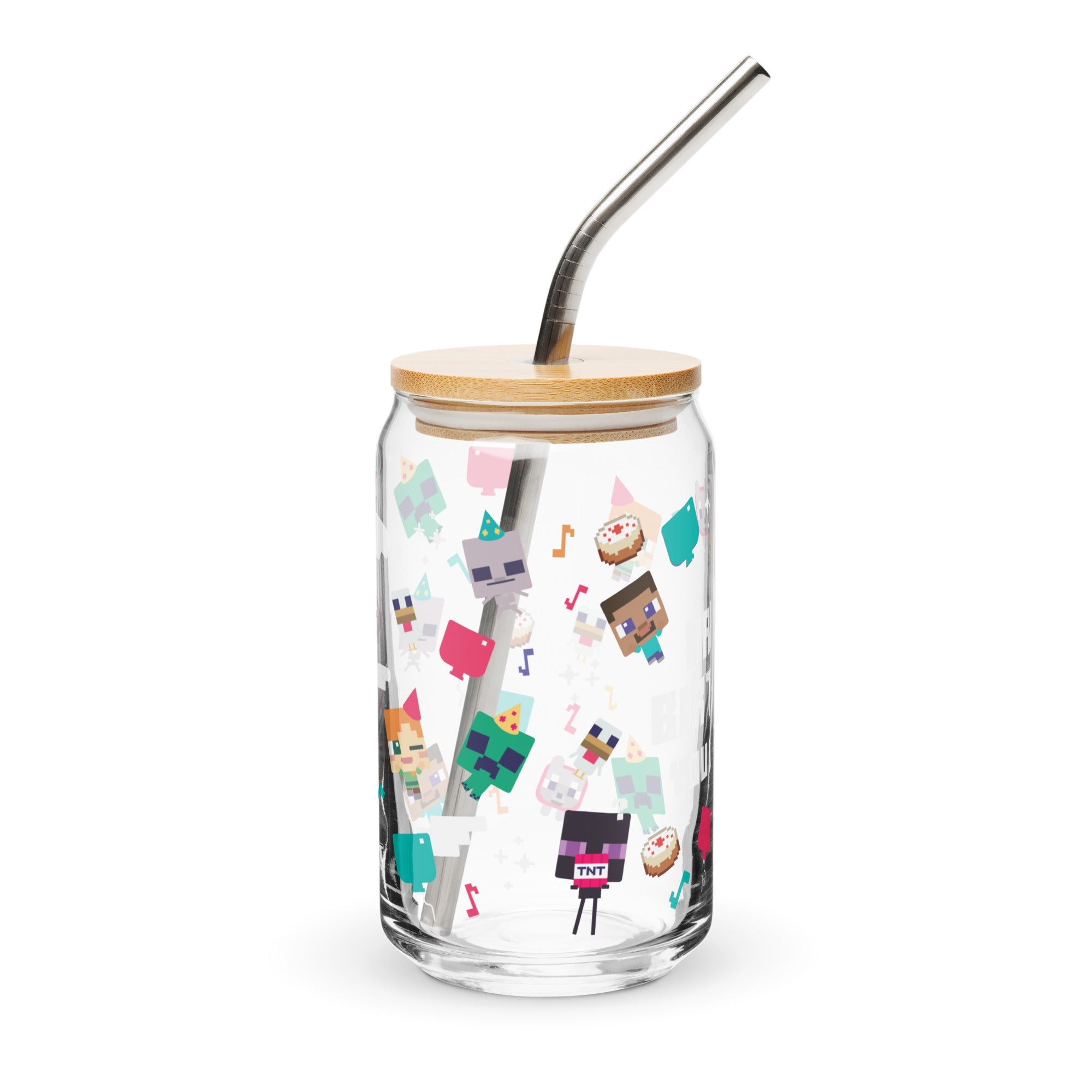 Minecraft Can-Shaped Glass Happy Birthday Personalized Name