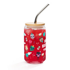 Minecraft Can-Shaped Glass Happy Birthday Personalized Name