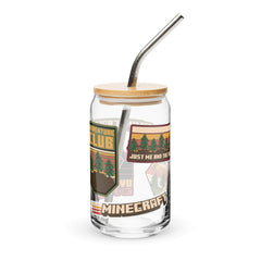Minecraft Overworld Explorer Can Shaped Glass with Lid