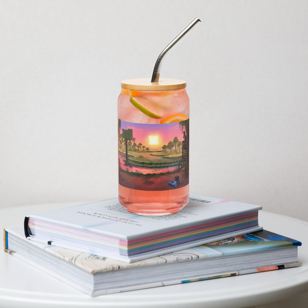 Minecraft Limited Loot Swamp Sunset Can-Shaped Glass with Lid and Straw