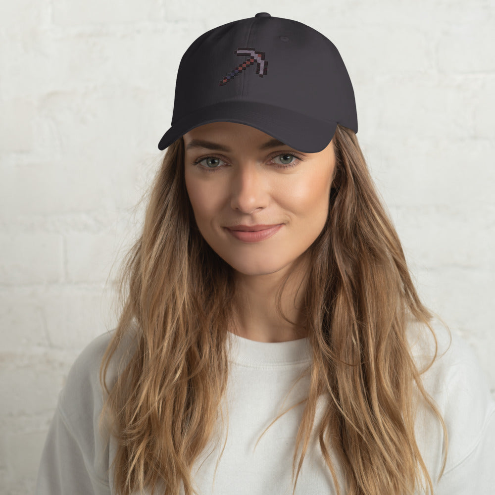 Minecraft Netherite Pickaxe Embroidered Classic Dad Hat