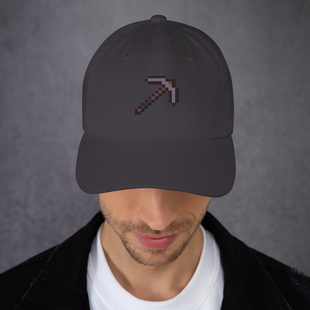 Minecraft Netherite Pickaxe Embroidered Classic Dad Hat